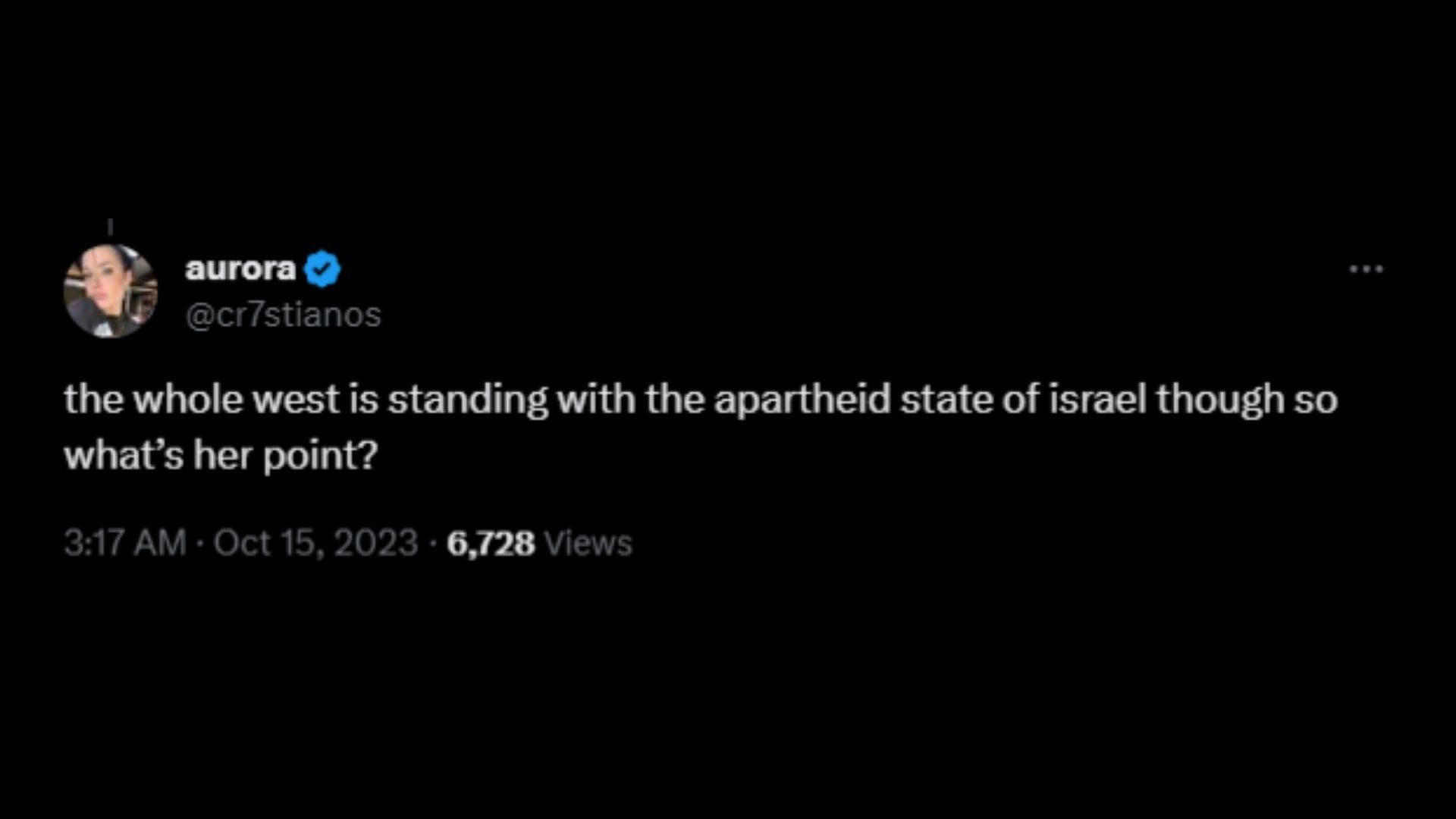 Screenshot of an X user remarking on Schumer&#039;s Instagram story about standing &quot;alone&quot; as a Jew amid the Israel&ndash;Hamas conflict. (Photo via @PopBase/X)