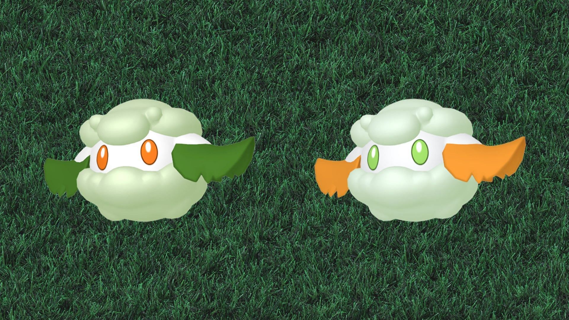 Regular and Shiny Cottonee (Image via TPC)