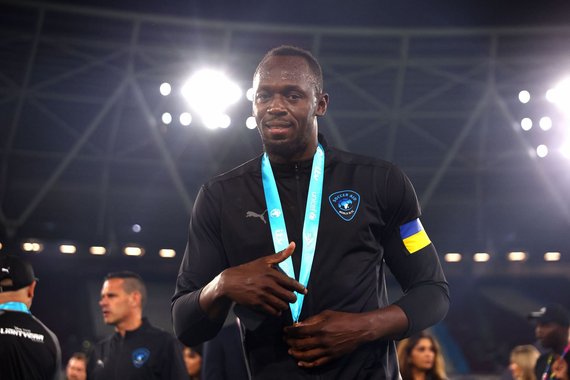 Usain Bolt pictured at Soccer Aid For Unicef 2022