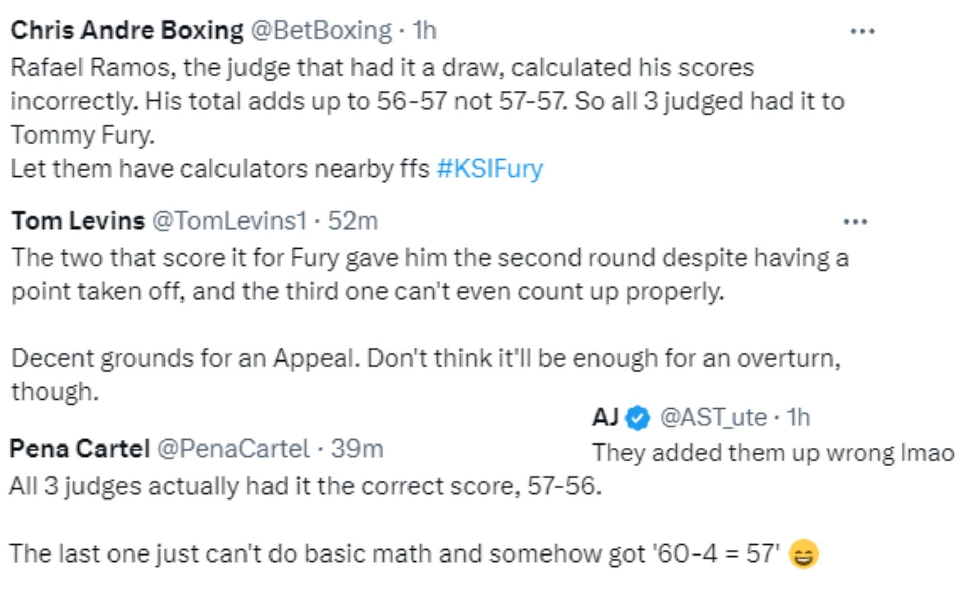 KSI vs. Tommy Fury controversial scorecard