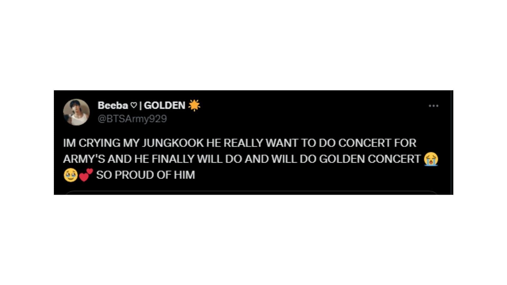 BTS&#039; Jungkook&#039;s fans react to his solo concert announcement (Image via X)