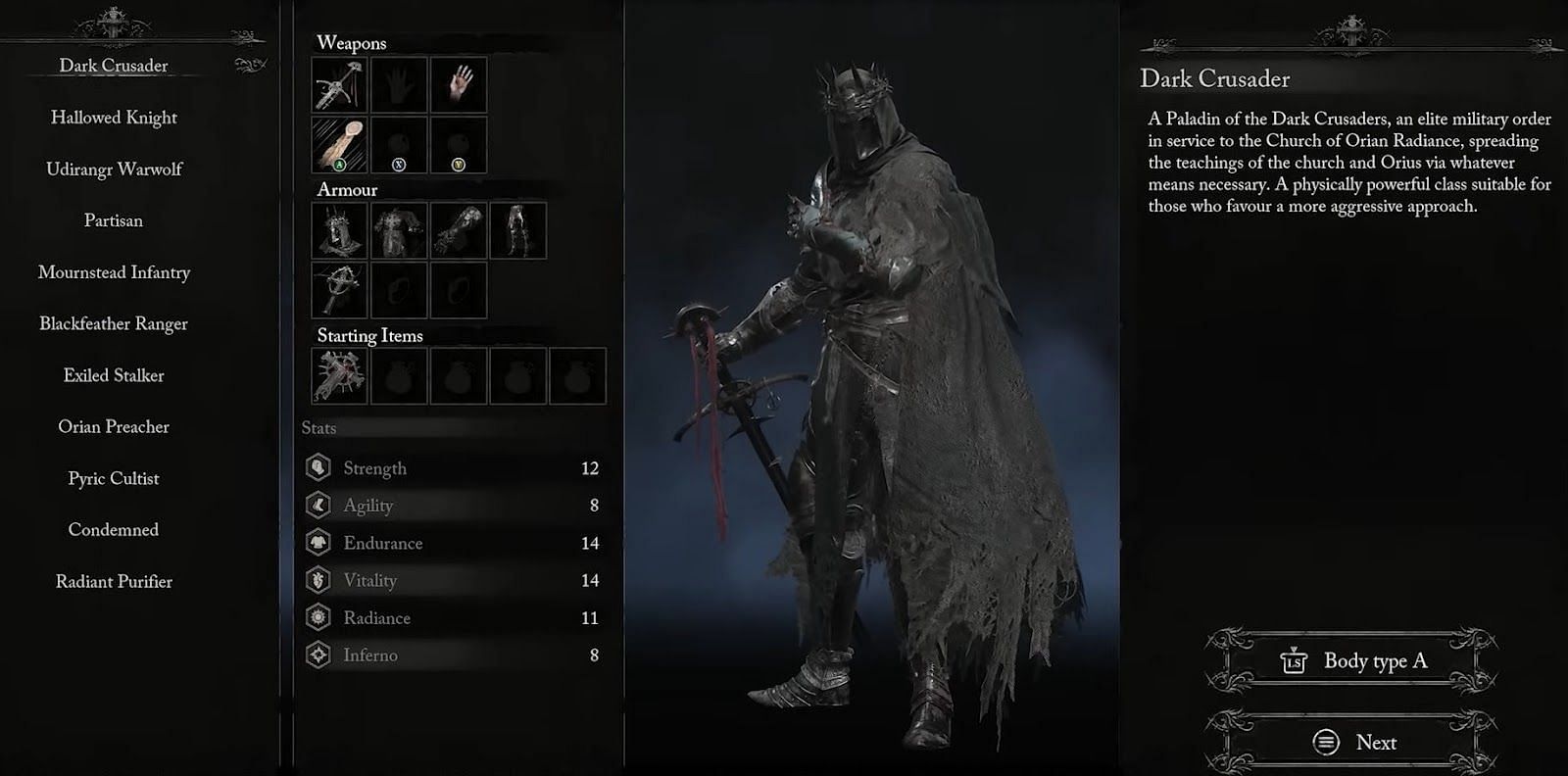 Lords of The Fallen Dark Crusader Starting Class, Lords of The