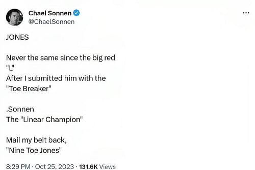 Chael Sonnen's tweet