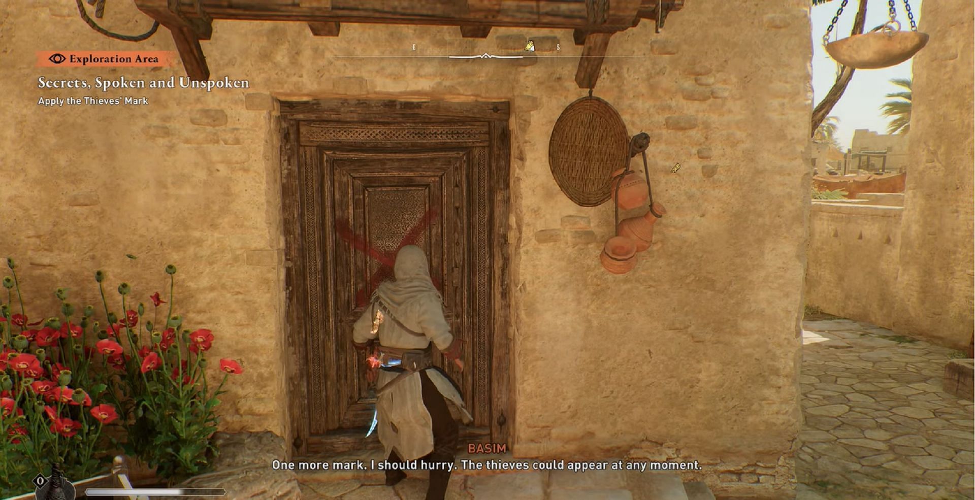 Marking houses to confuse thieves (Image via Assassin&#039;s Creed Mirage)