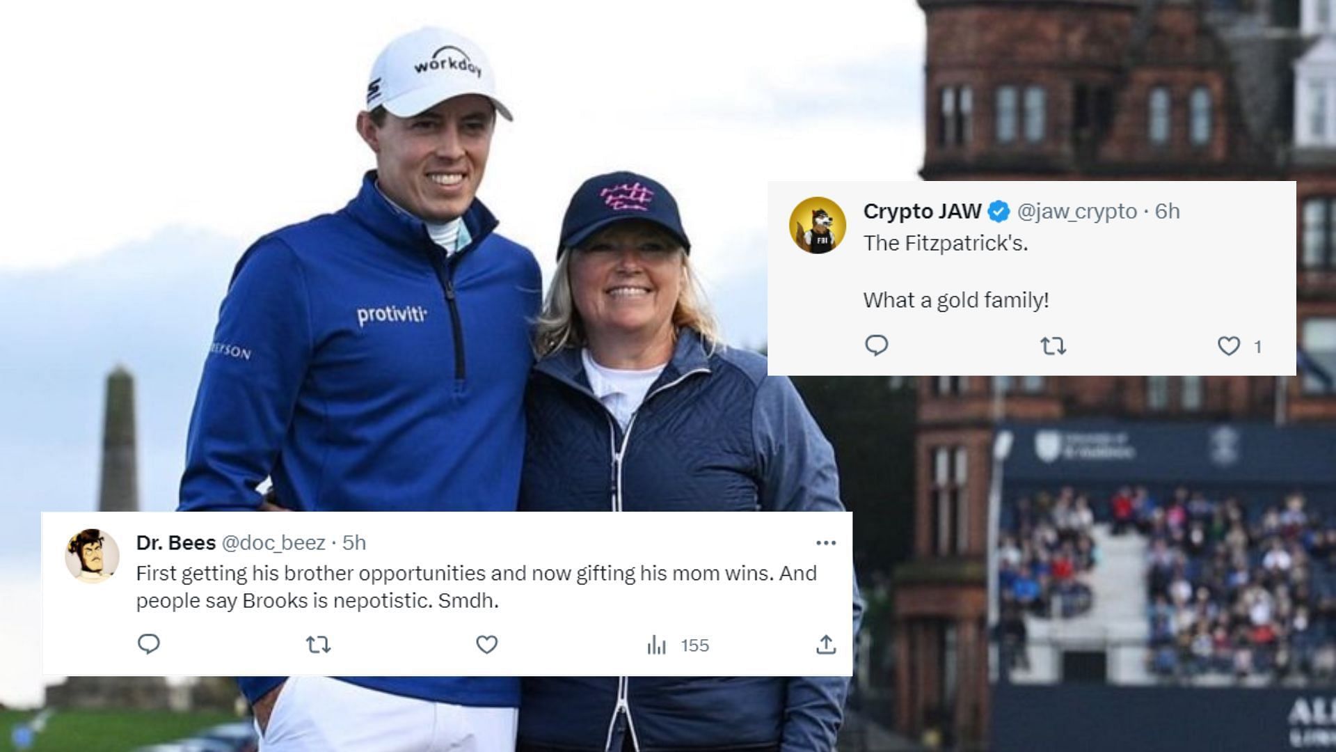 Matt Fitzpatrick with his mother Susan Fitzpatrick at the Alfred Dunhill Links Championship (Via Twitter)