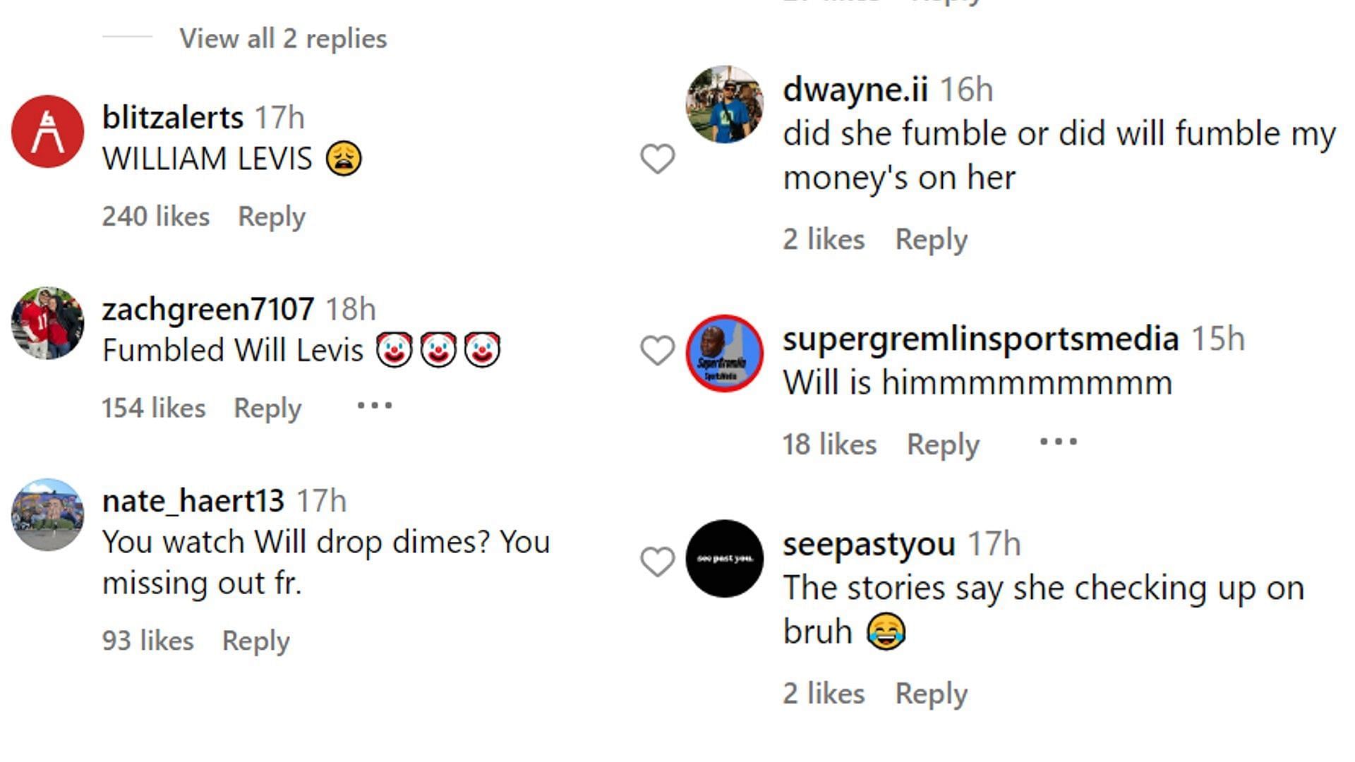 Will Levis fans swarm Gia Duddy&#039;s instagram