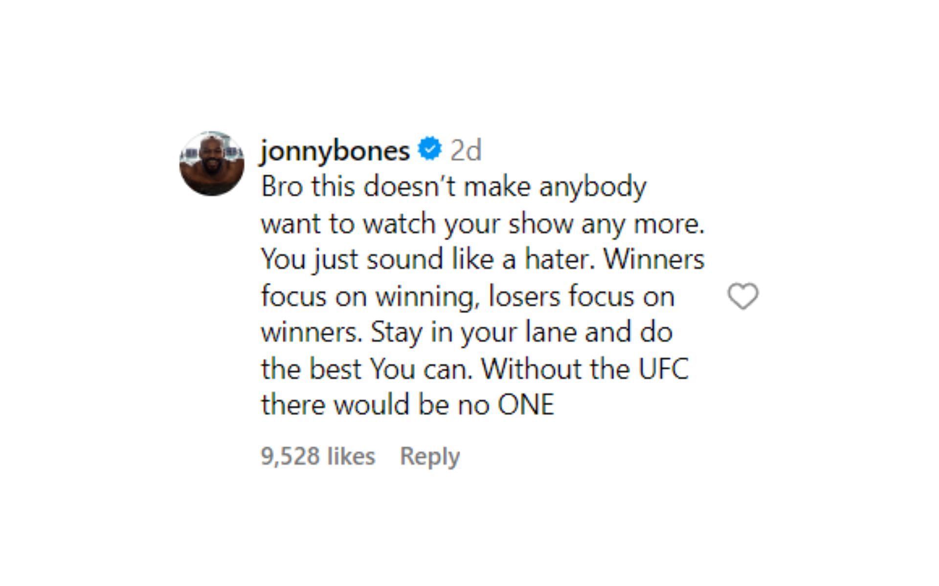 Jon Jones&#039; comment