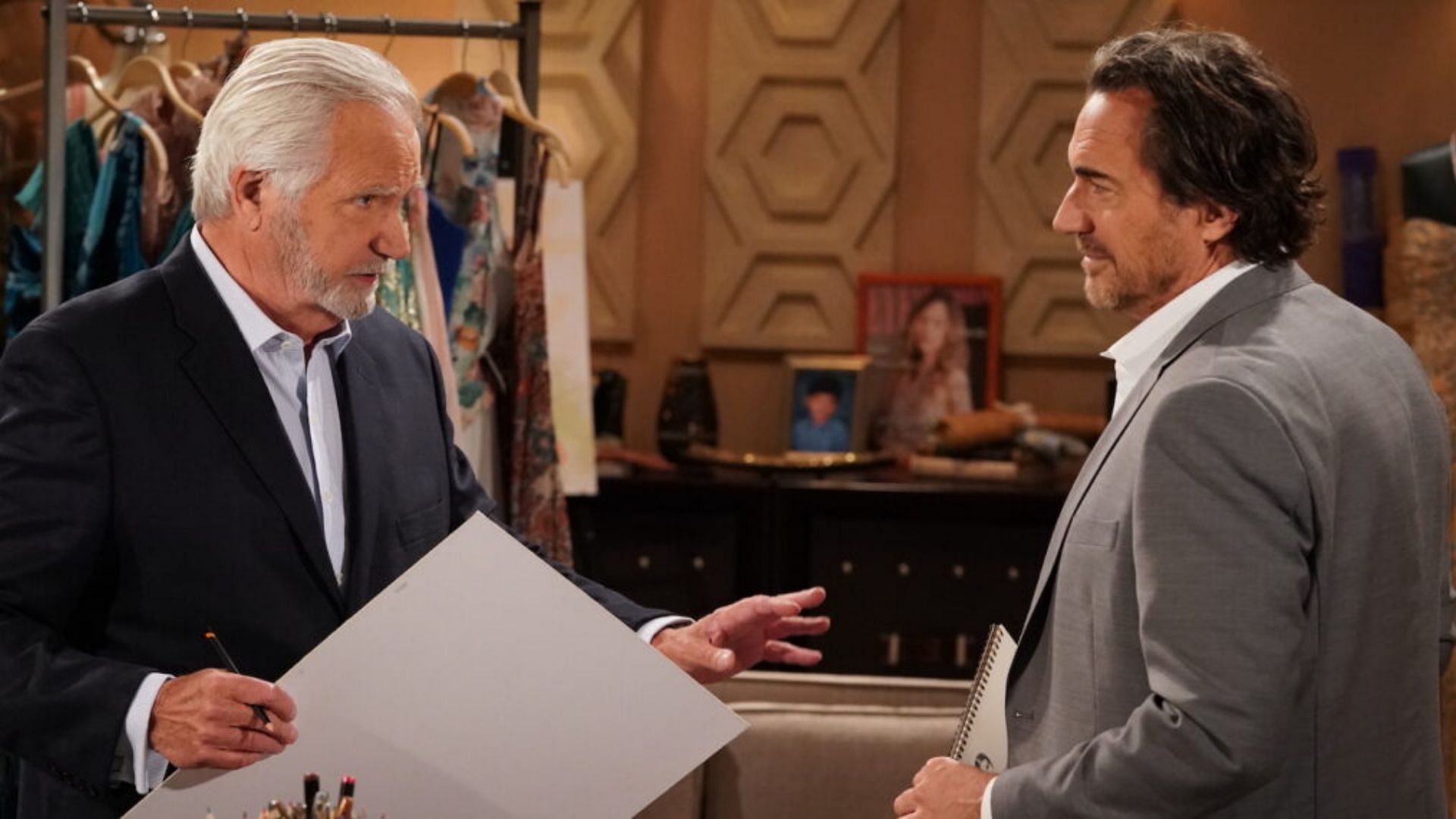 John McCook &amp; Thorsten Kaye on the show (Image via CBS)