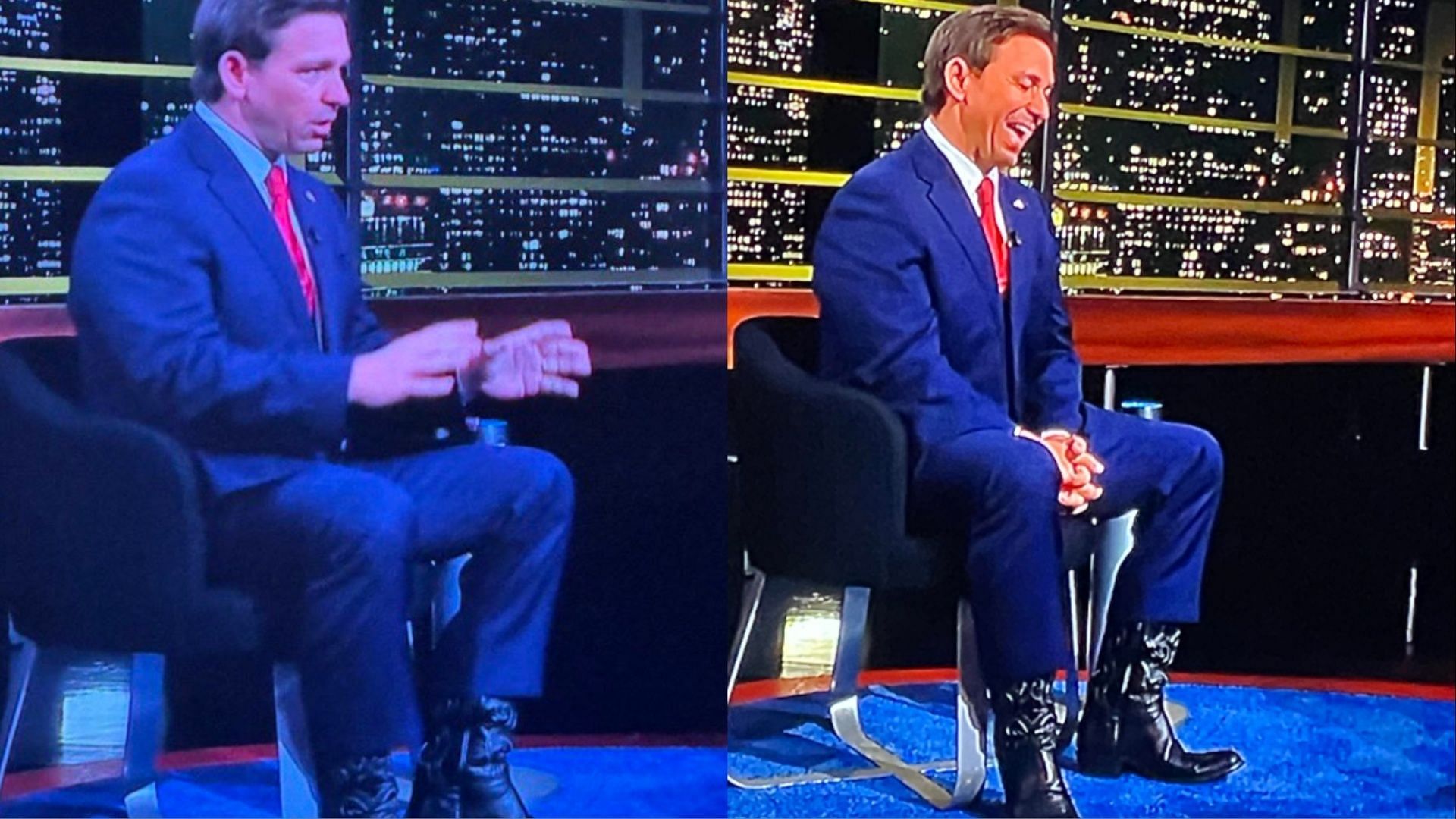 Ron DeSantis heels conspiracy theory takes social media by storm (Image via u/Ill-Intention-6807/Reddit and @Limeylizzie/Twitter)