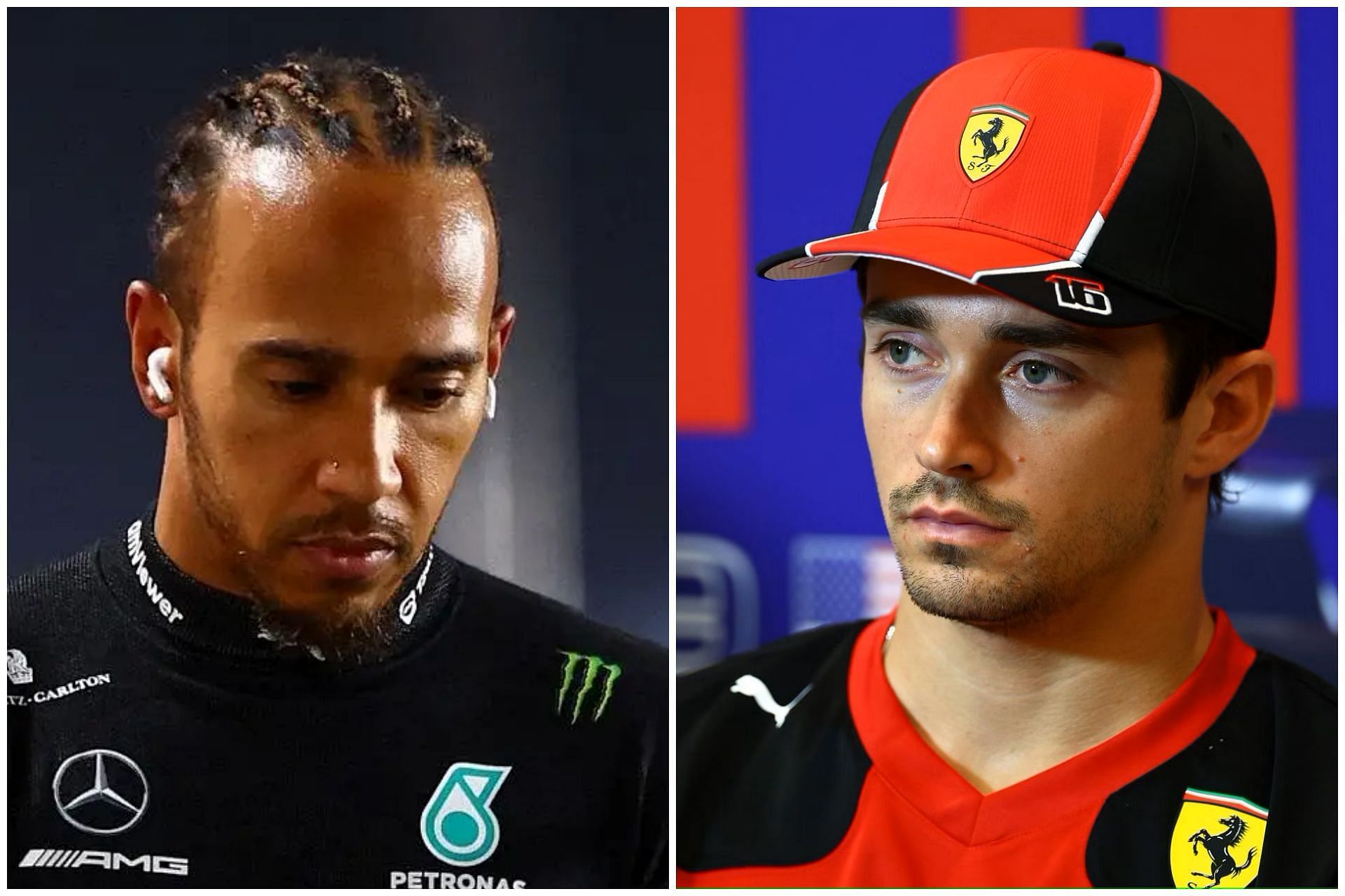 Lewis Hamilton (L) and Charles Leclerc (R) were disqualified from the 2023 F1 US GP due to excessive plank wear (Collage via Sportskeeda)