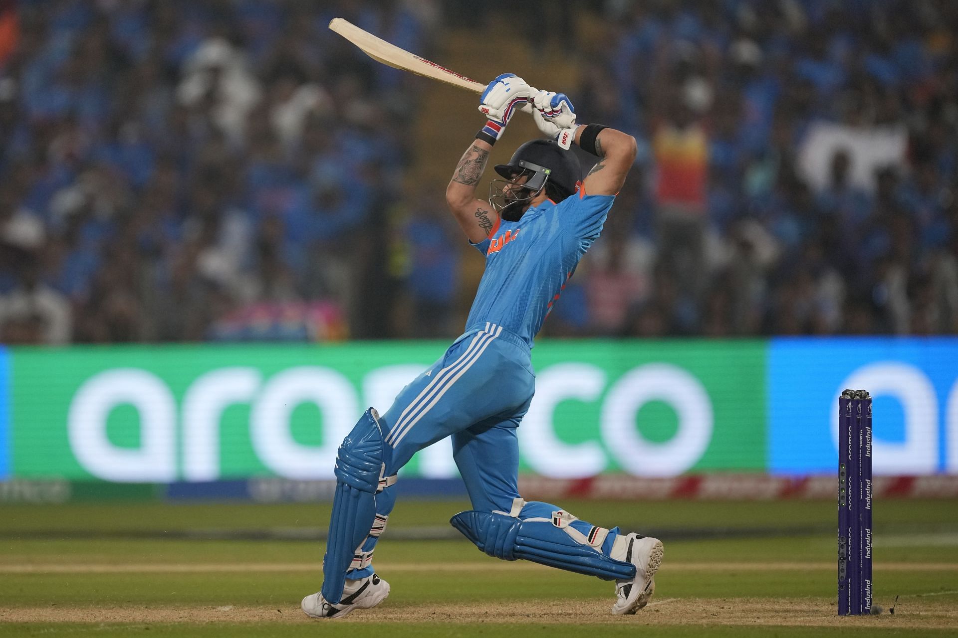 Virat Kohli struck six fours and four sixes during his innings. [P/C: AP]