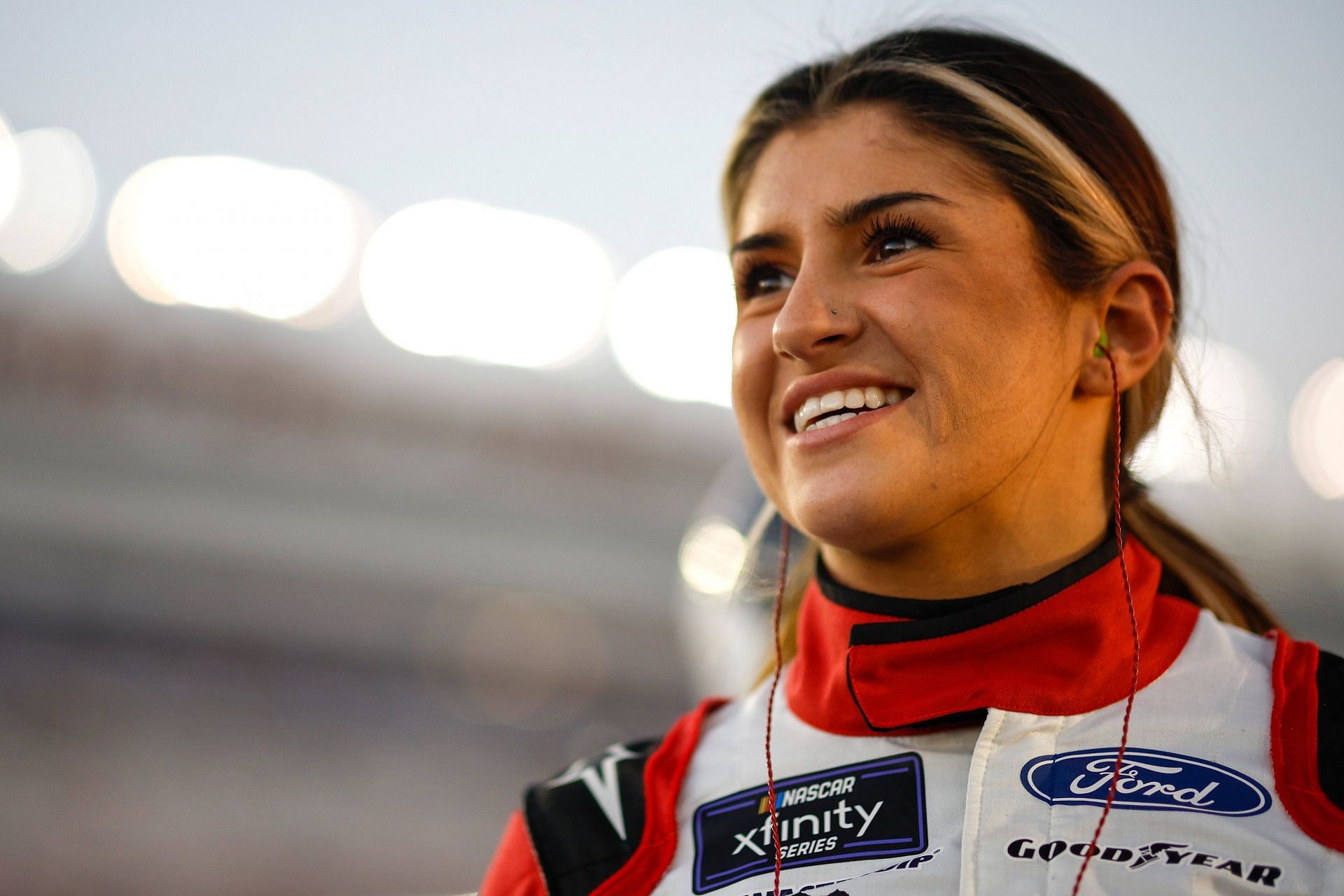 Hailie Deegan reacts on securing an impressive 8th-place finish in the Truck Series race at Talladega Superspeedway