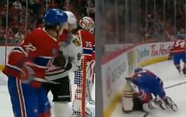 WATCH: Arber Xhekaj's punch drops Corey Perry onto the ice