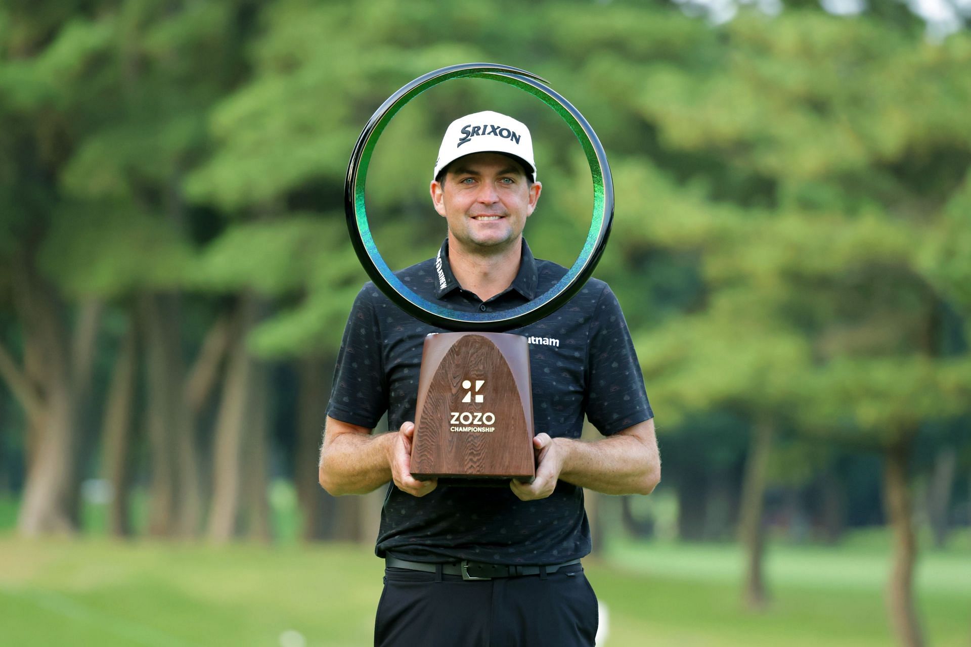 Keegan Bradley of the United States poses with the trophy (Image via Getty)
