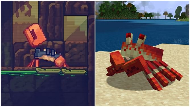 Minecraft player uses resource pack to turn spiders into crabs