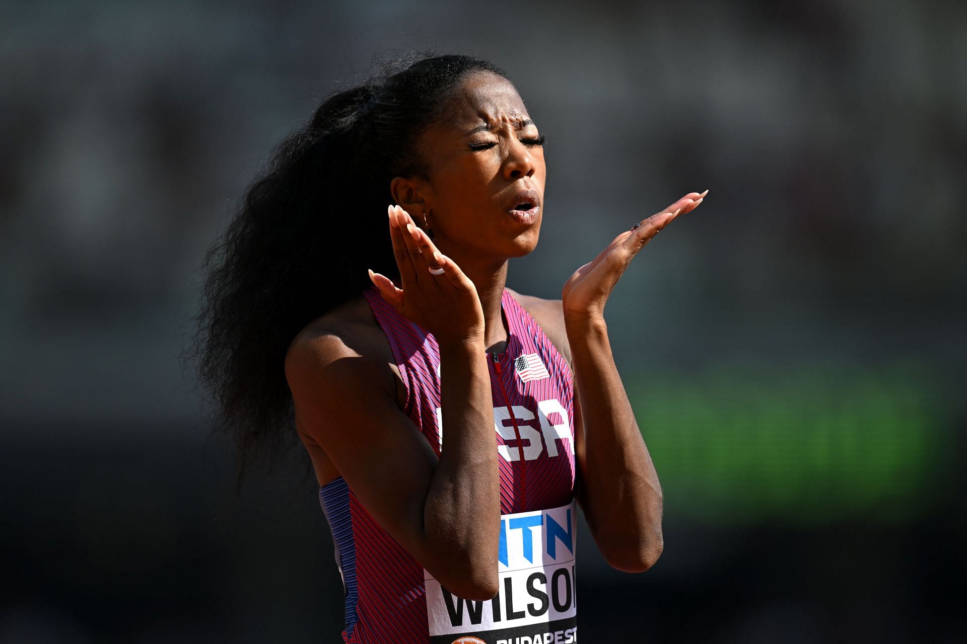 Britton Wilson at Day 2 of World Athletics Championships Budapest 2023