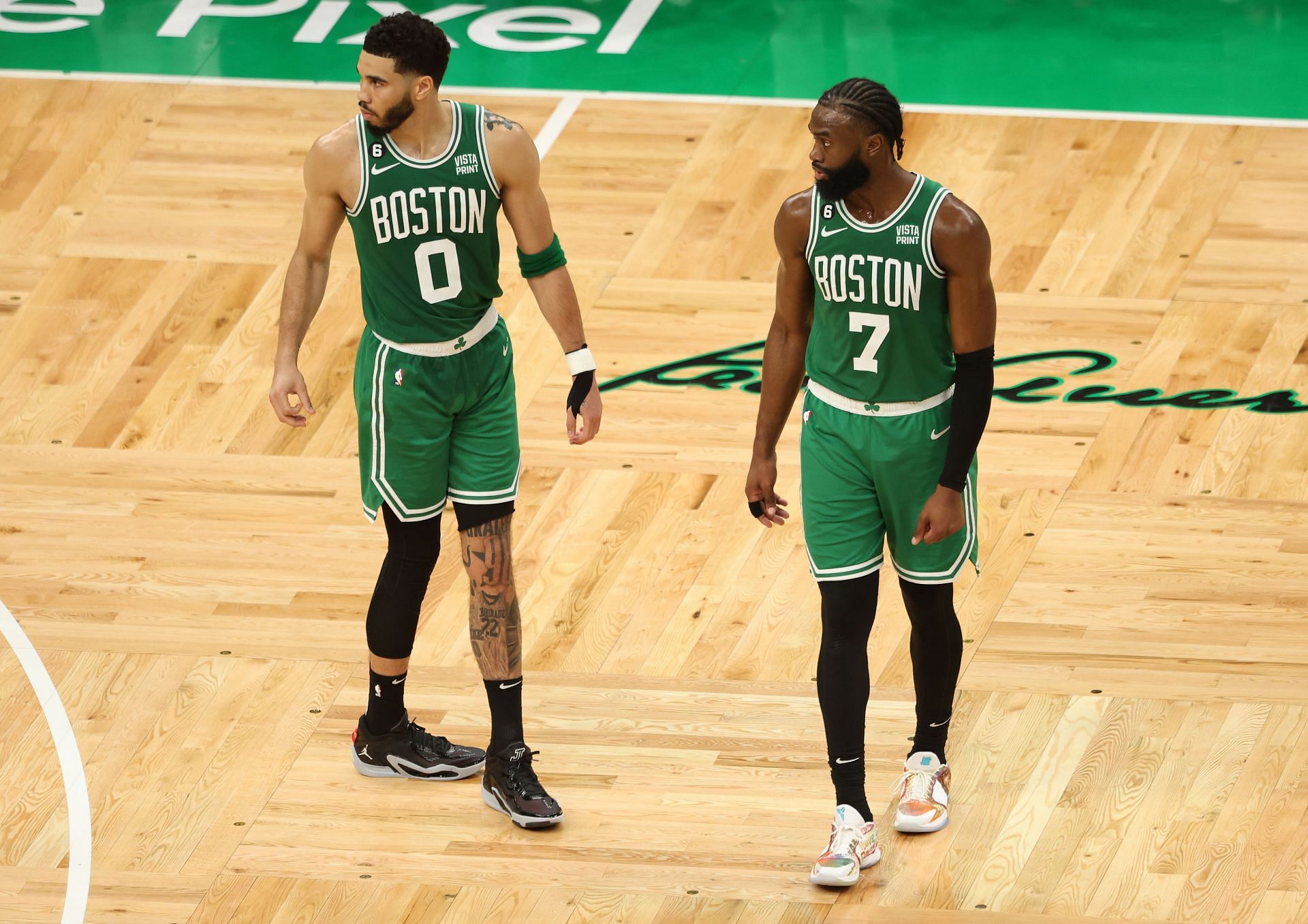 Boston Celtics stars Jayson Tatum and Jaylen Brown