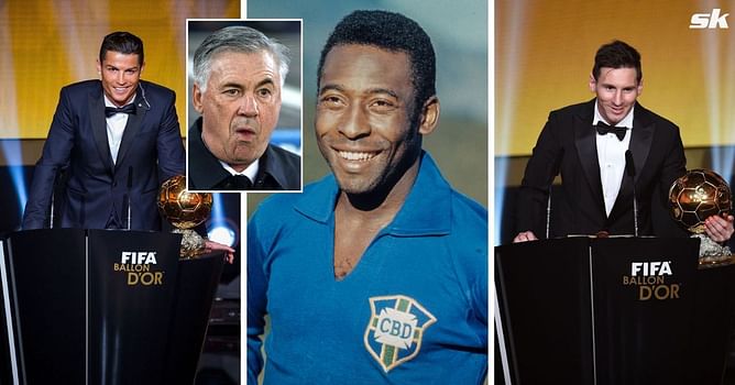 Carlo Ancelotti responds after being asked whether Pele would have won more Ballons d’Or playing in Lionel Messi and Cristiano Ronaldo’s era