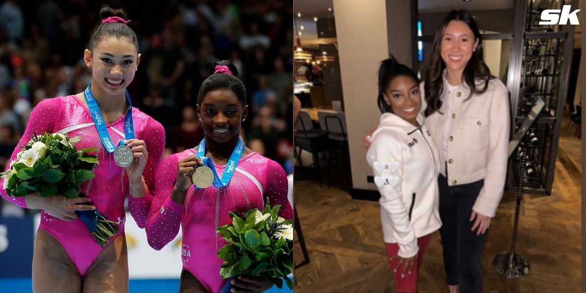 Simone Biles and Kyla Ross in Antwerp