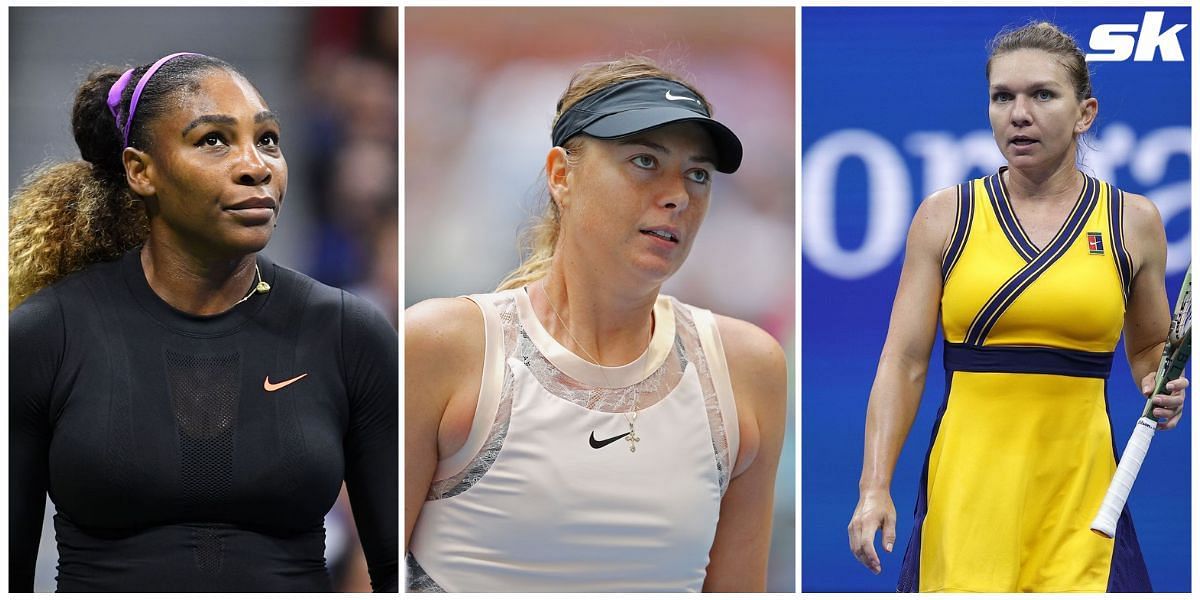 From L-R: Serena Williams, Maria Sharapova and Simona Halep.