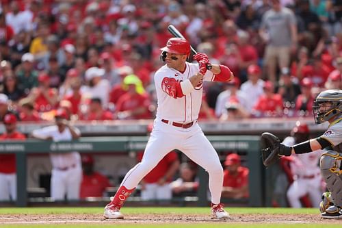 Joey Votto of the Cincinnati Reds against the Pittsburgh Pirates at Great American Ball Park in Cincinnati, Ohio