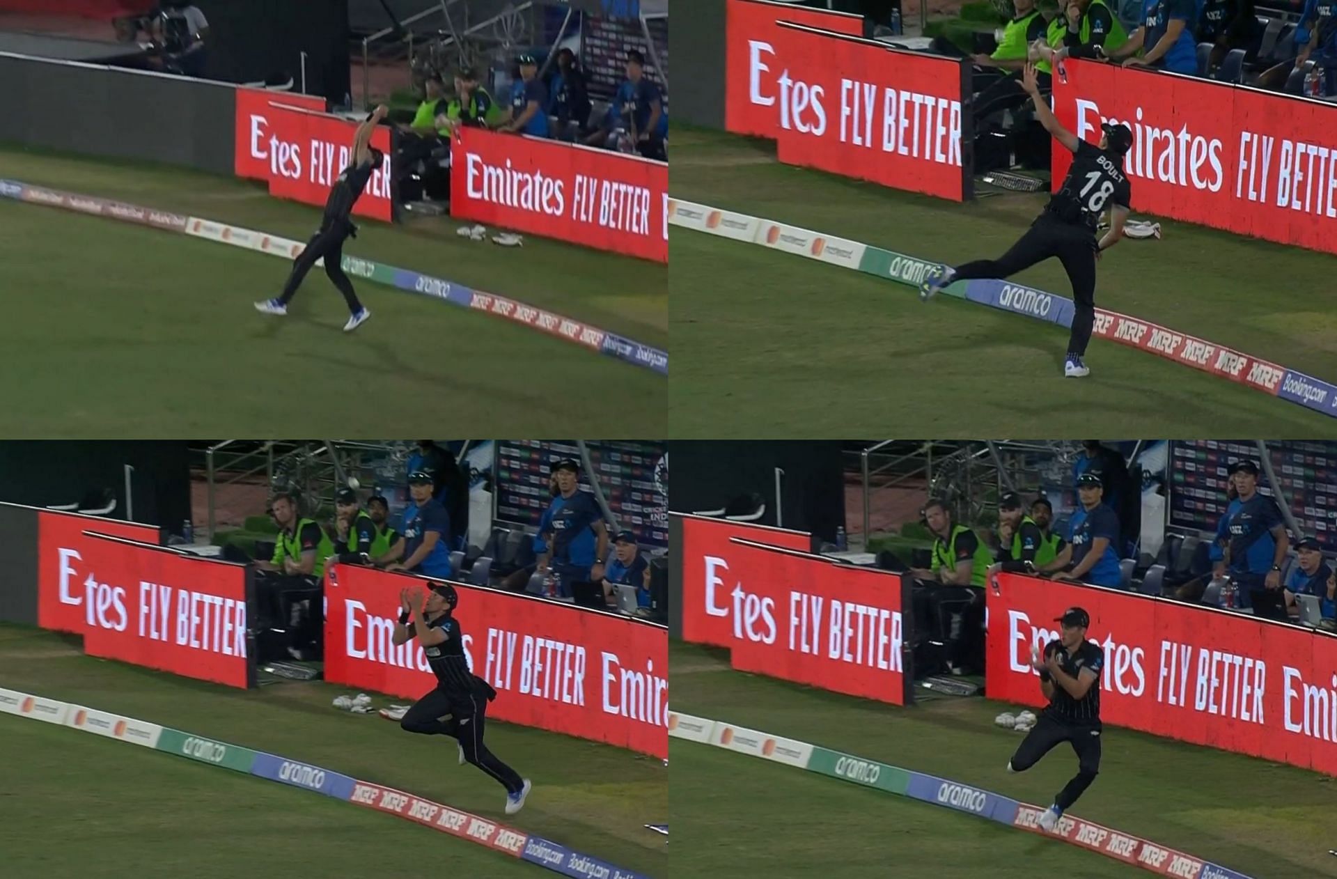 Trent Boult takes a magnificent catch against Netherlands. 