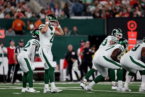 Zach Wilson during Kansas City Chiefs v New York Jets