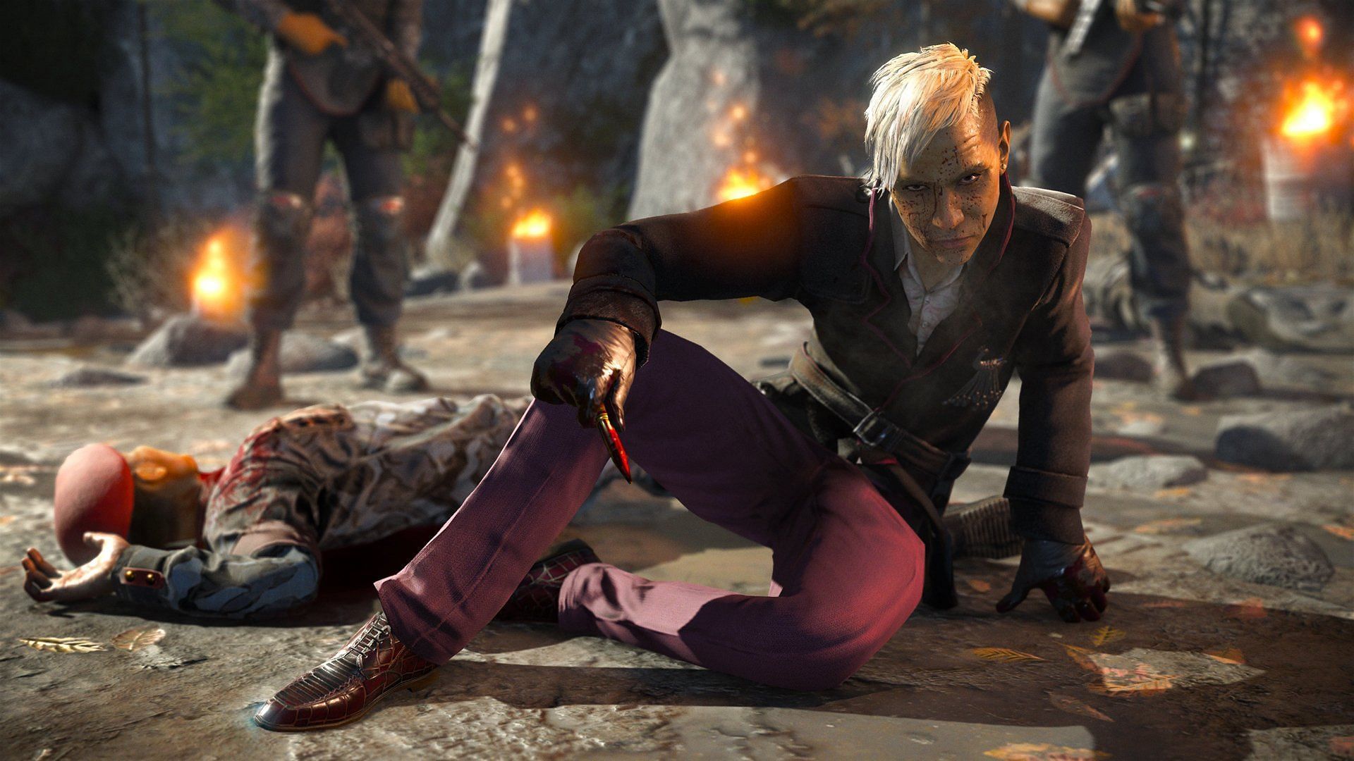 Pagan Min as the antagonist in the opening sequence of Far Cry 4 (Image via Ubisoft)