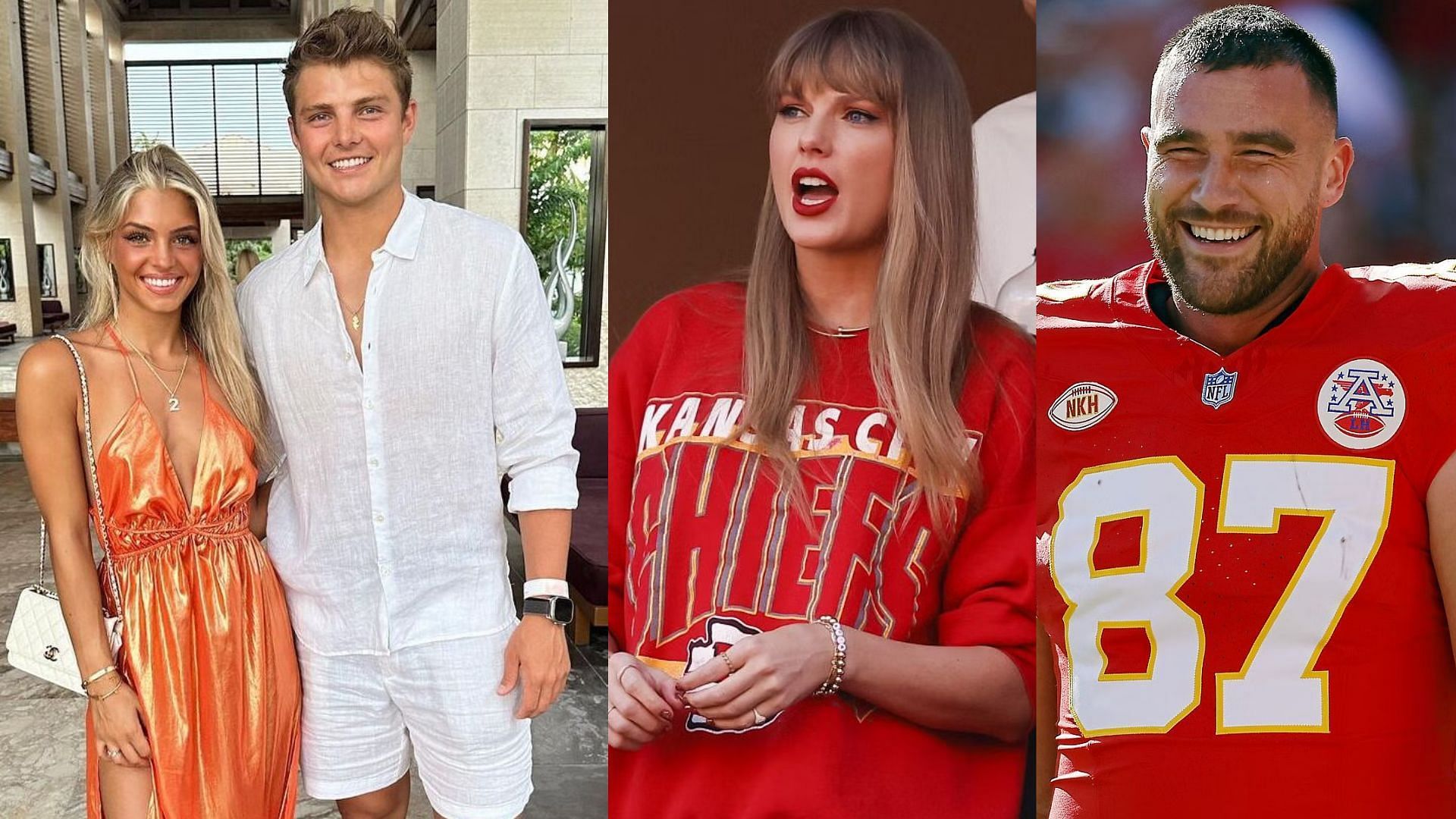 Zach Wilson with Nicolette Dellanno, Taylor Swift, and Travis Kelce (Image credit: Nicolette Dellanno on Instagram)