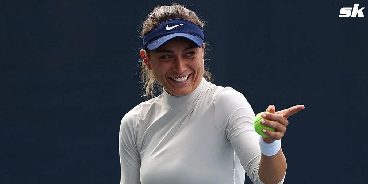 Paula Badosa during a practice session.