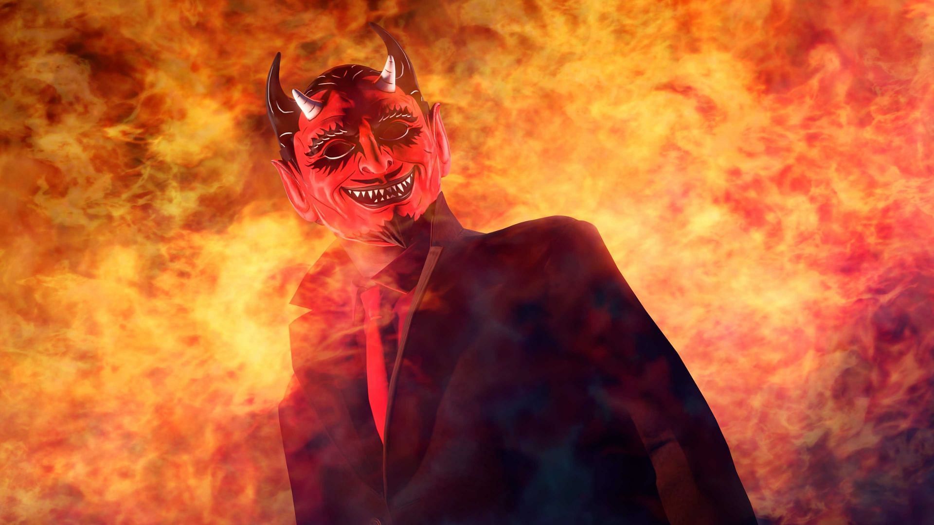 An image of the new Scarlet Vintage Devil Mask released in GTA Online Halloween 2023 event today (Image via Rockstar Games)
