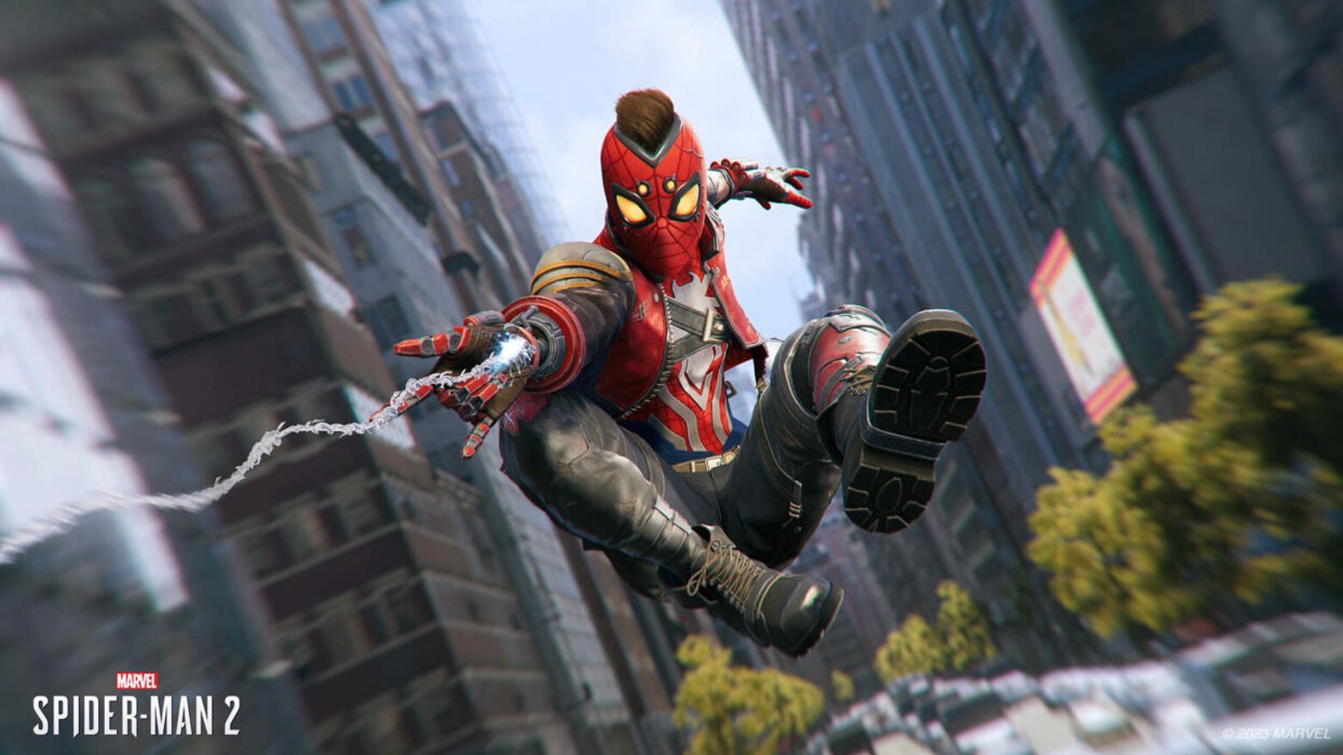 This punk style is innovative for Spider-Man 2 (Image via Insomniac Games)