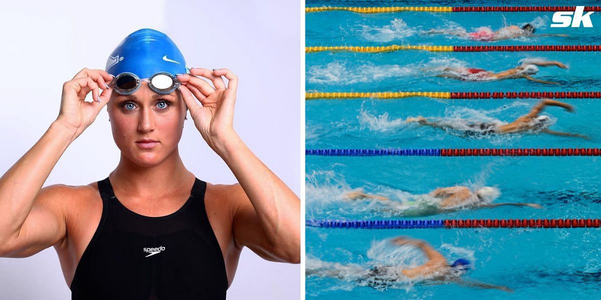 Riley Gaines has called out transgender athletes for not showing up to compete at the 2023 World Aquatics Swimming World Cup. [PC: Instagram, Getty]