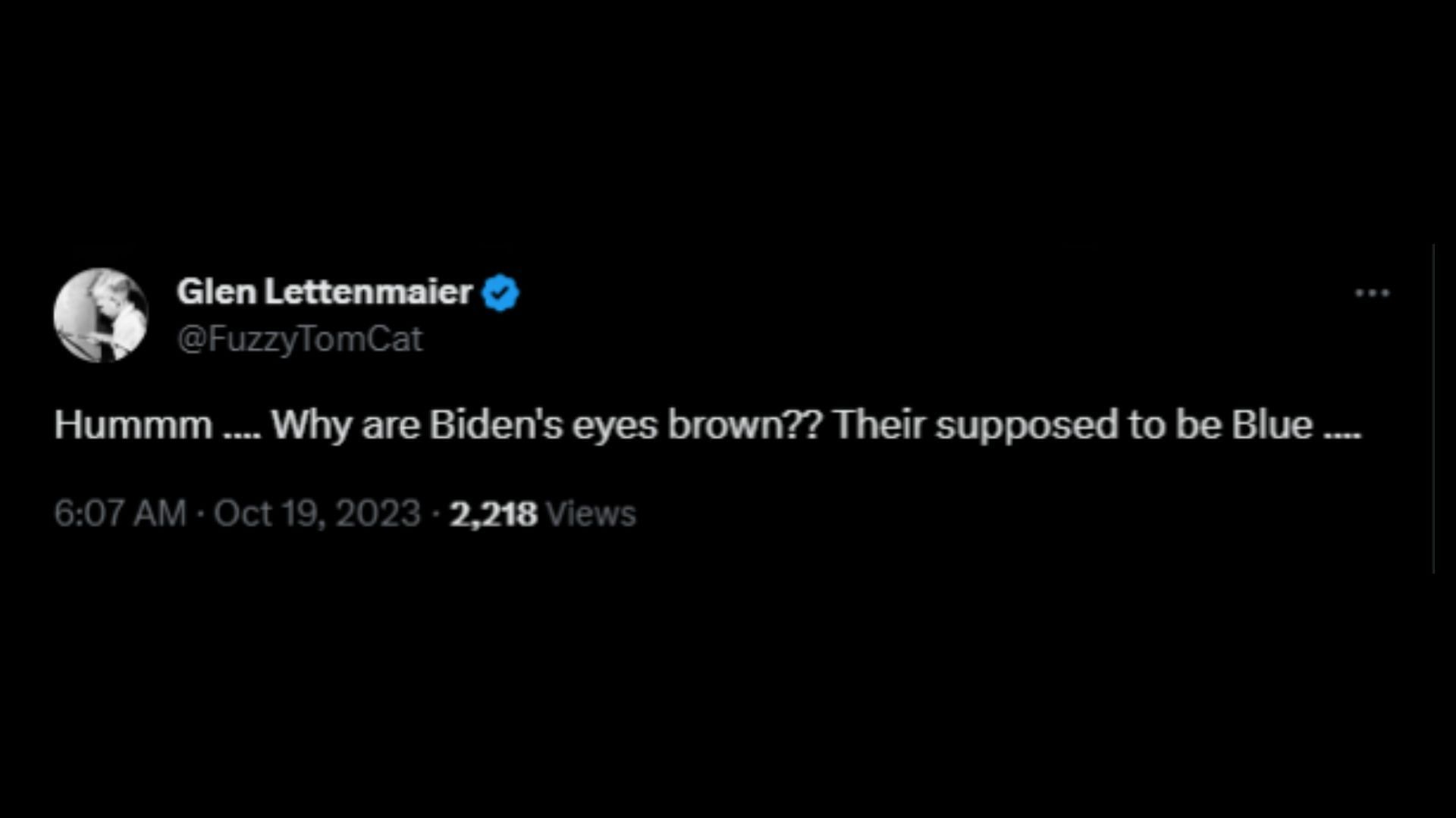 Screenshot of an X user remarking on Biden&#039;s chin while speaking to reporters aboard Air Force One. (Photo via @Tony11Sim/X)