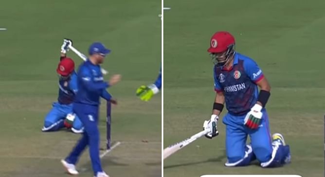[Watch] Rahmanullah Gurbaz loses cool after getting run out on 80 in ENG vs AFG 2023 World Cup match