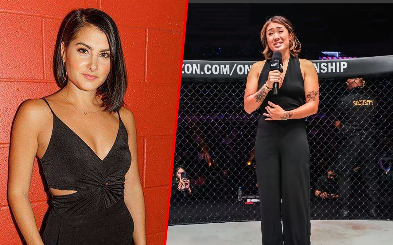 (left) UFC sports broadcaster Megan Olivi and (right) former ONE atomweight world champion Angela Lee [Credit: ONE Championship] 