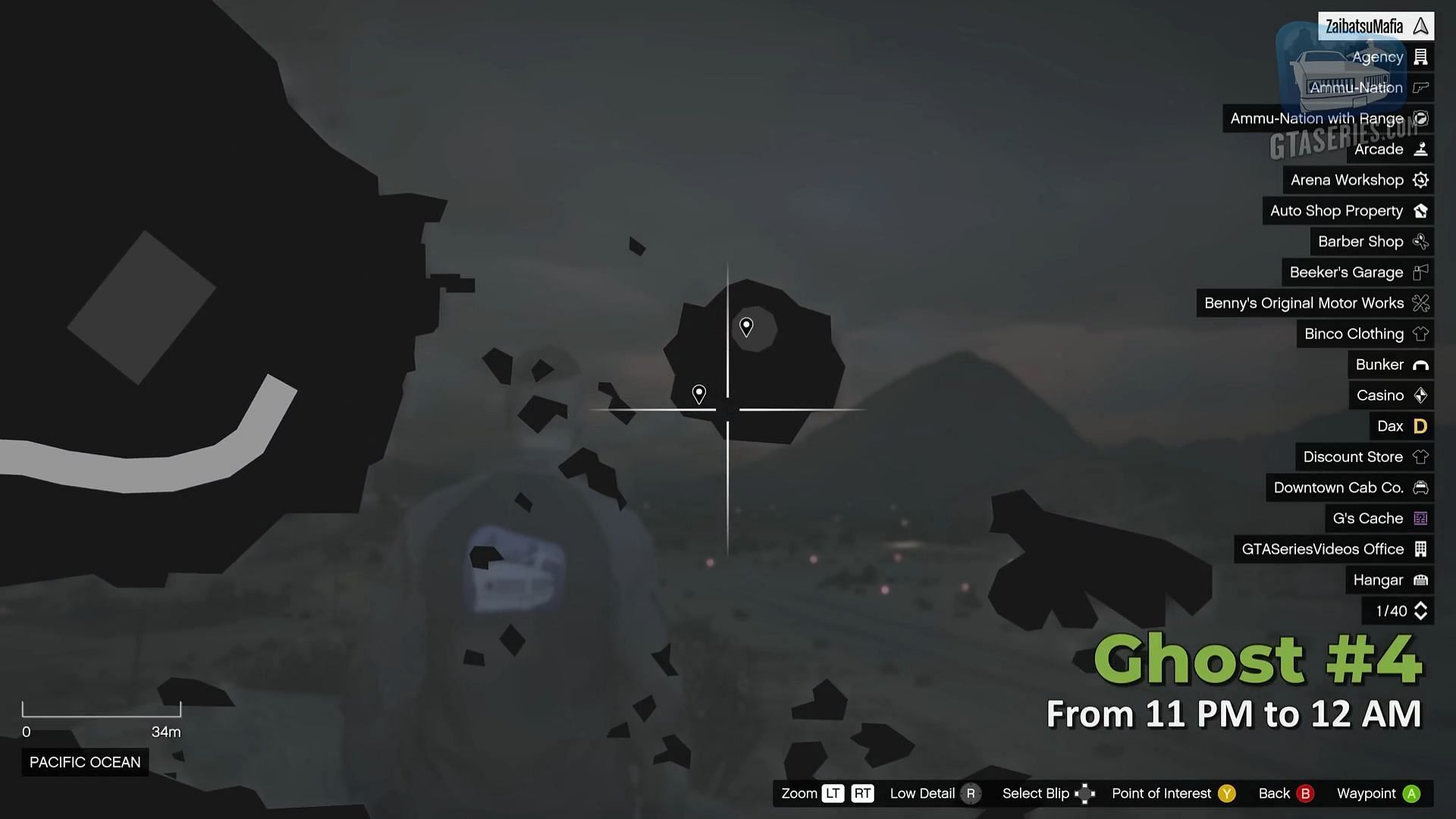 Possible spawn locations of the fourth ghost (Image via YouTube)