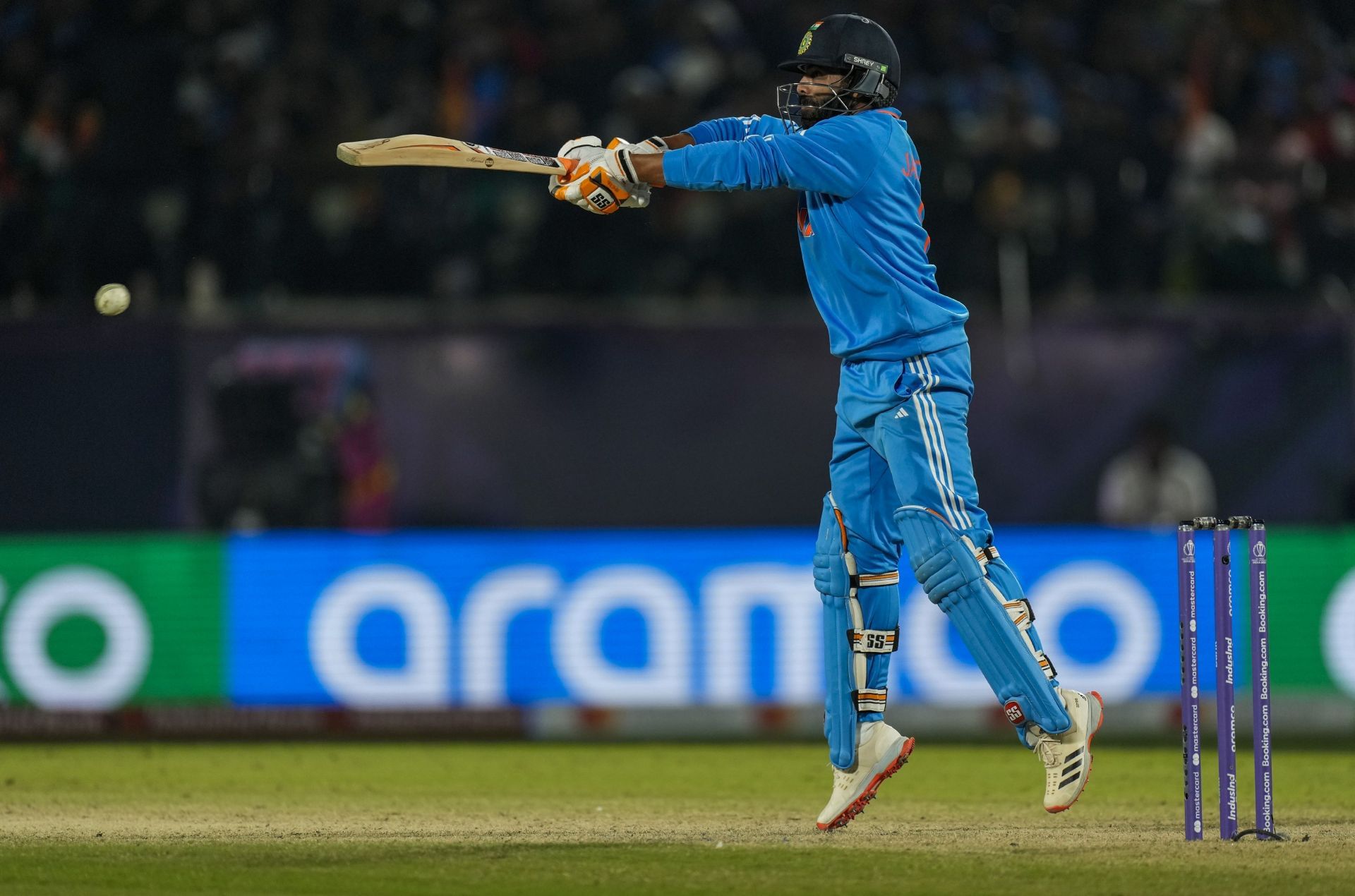 Ravindra Jadeja was up and running with a pair of boundaries off Lockie Ferguson