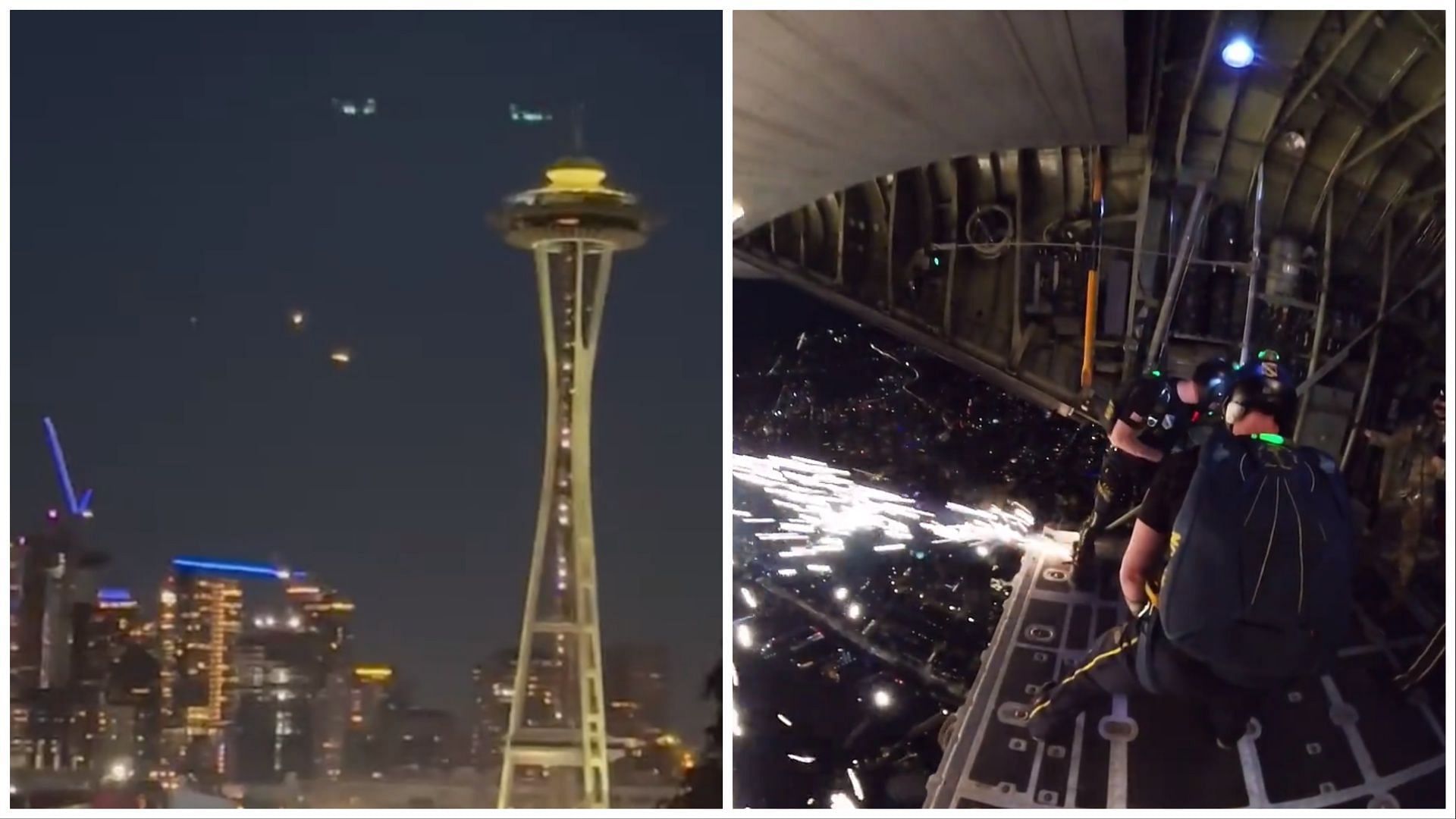 Alleged UFO sightings in Seattle were simply Navy Leap Frogs doing a stunt (Image via X/@SoundersFC, @DramaAlert)