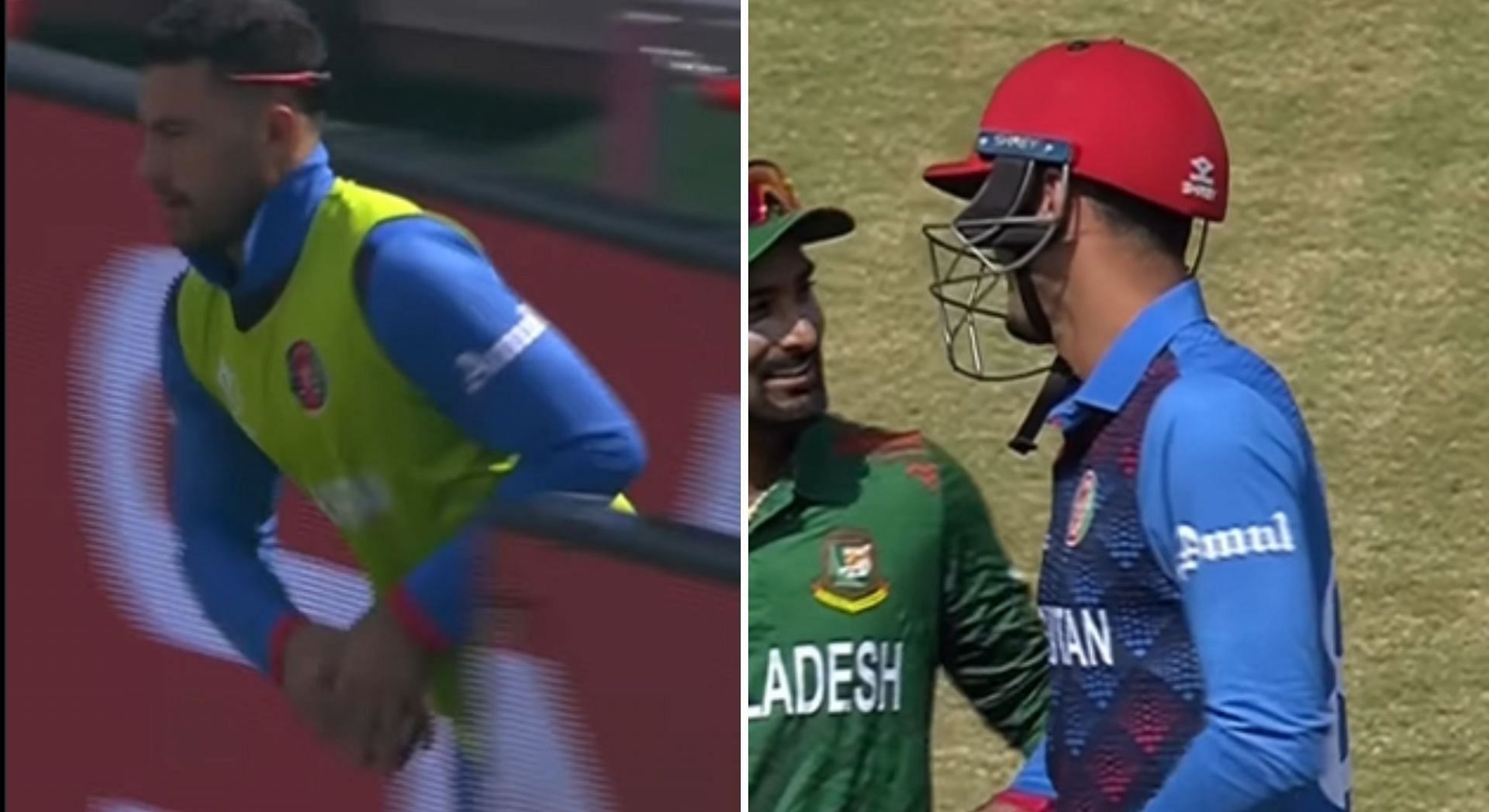 [Watch] Mujeeb Ur Rahman forgets his abdomen guard as he walks out to bat in BAN vs AFG at 2023 World Cup