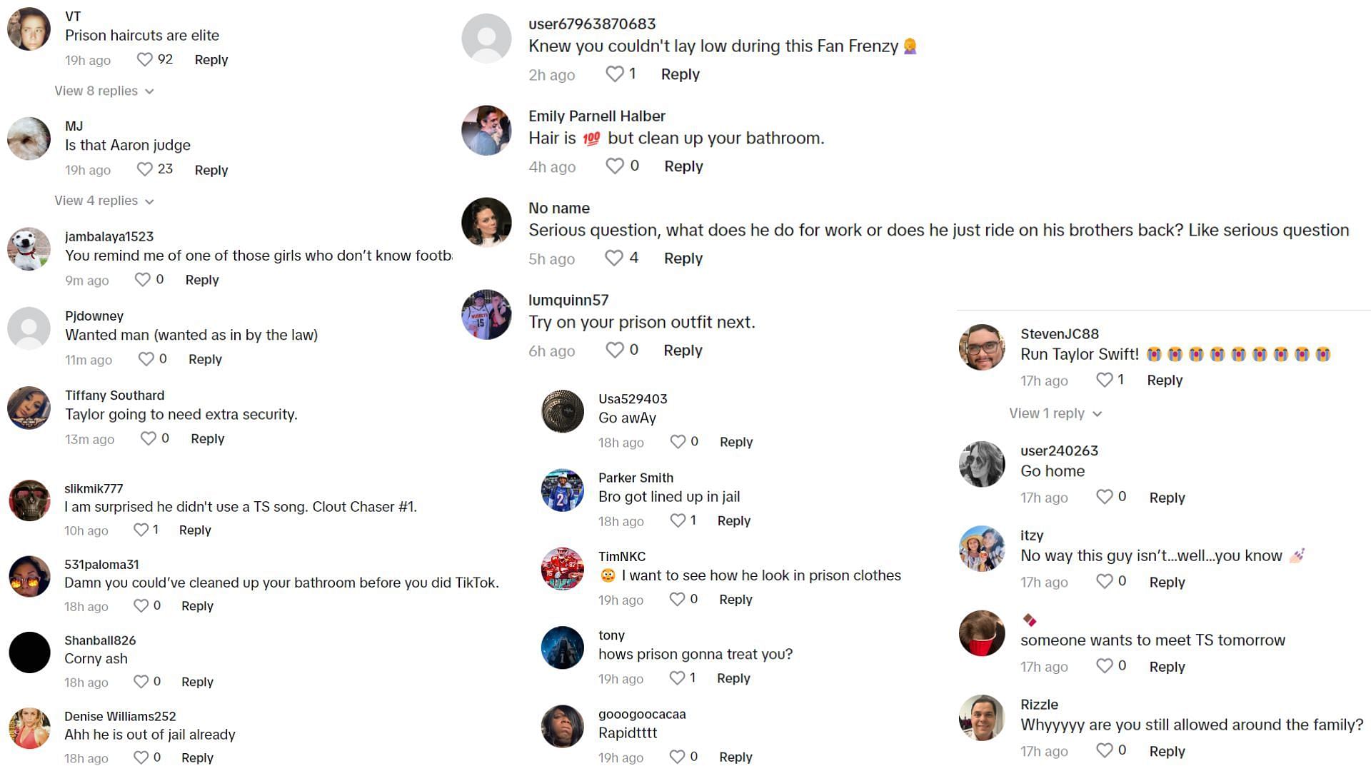 Image Credit: Jackson Mahomes&#039; TikTok posts&#039; comment section