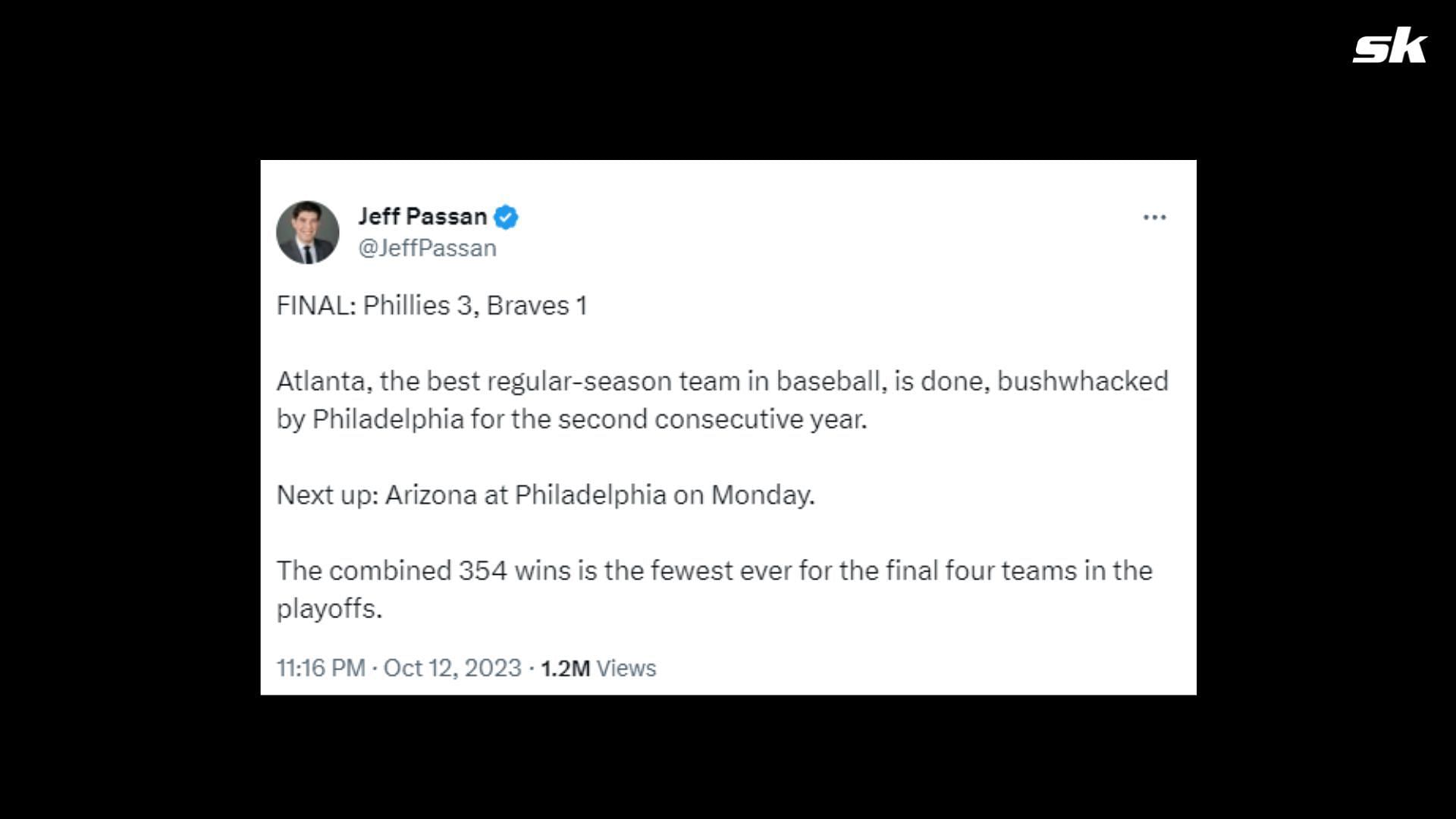 Jeff Passan tweets after the NLCS summit that a clash is set