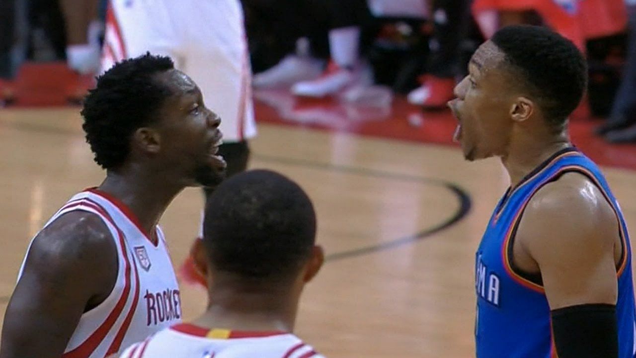 Patrick Beverley and Russell Westbrook get into a fight in 2017