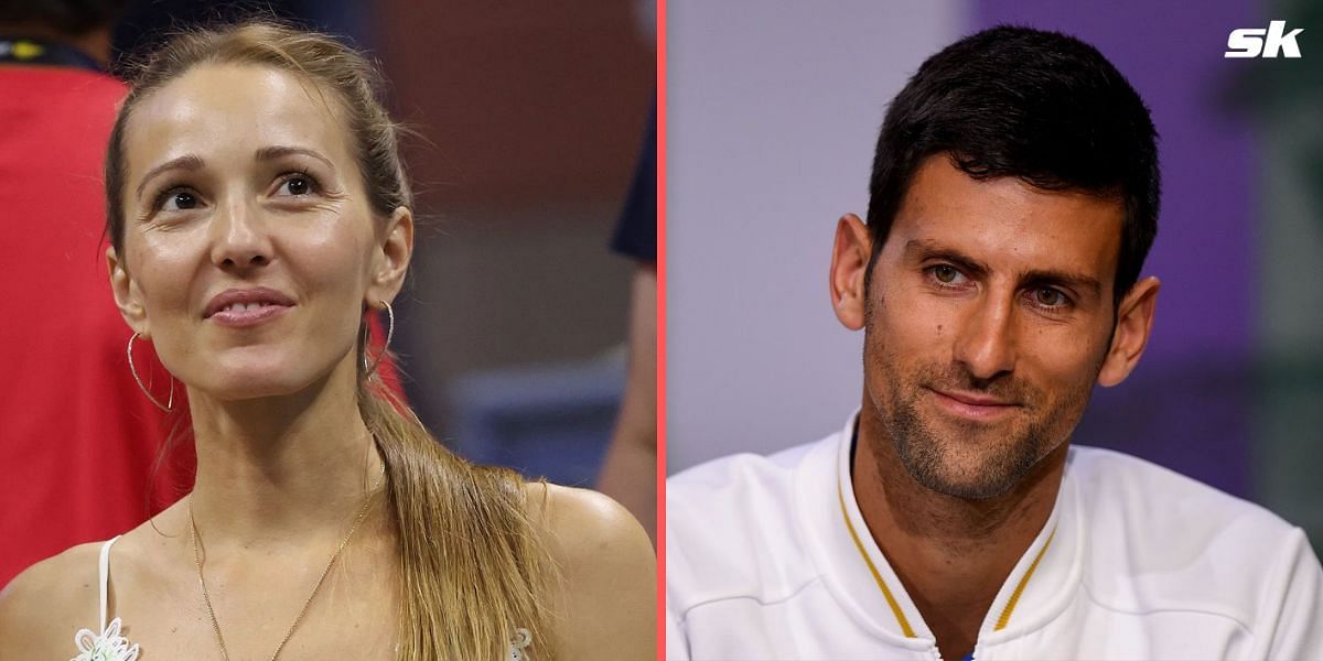 Jelena Djokovic (L) and Novak Djokovic (R)