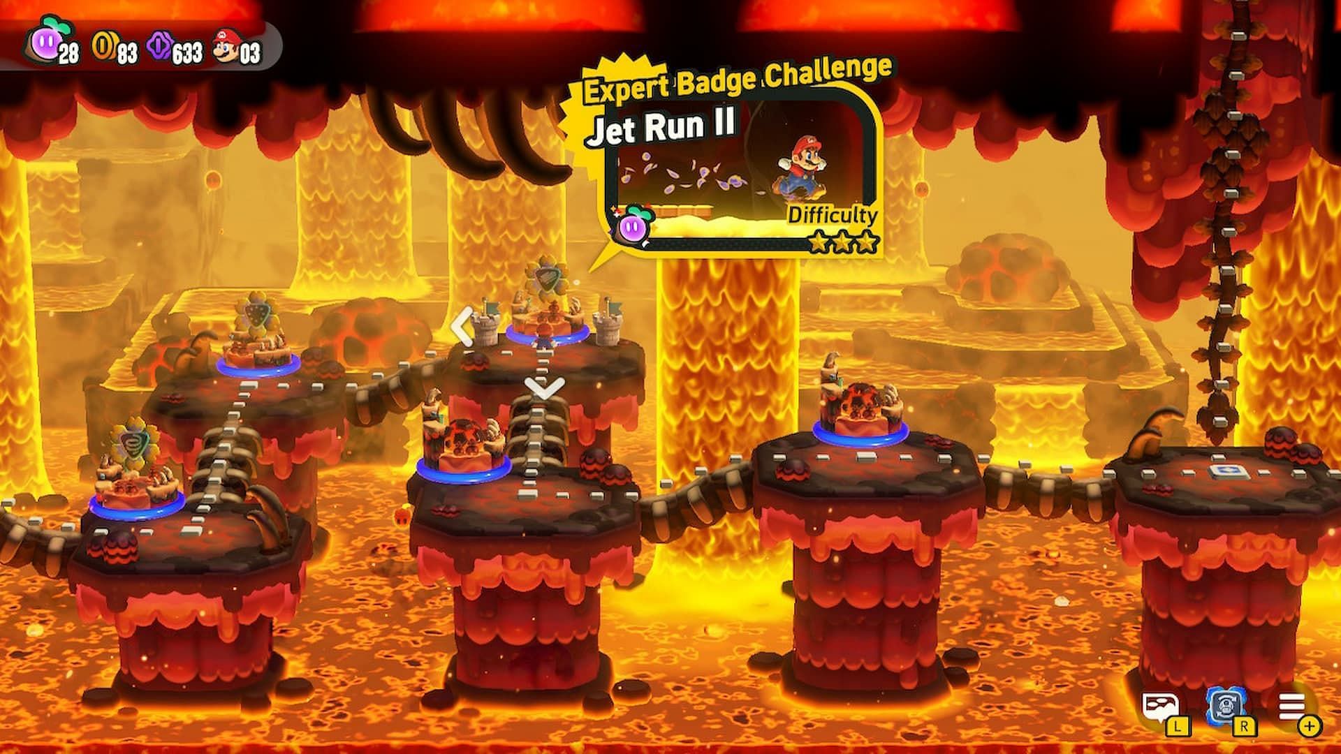 Jet Run 2 Challenge in Deep Magma Bog (Image via Nintendo)