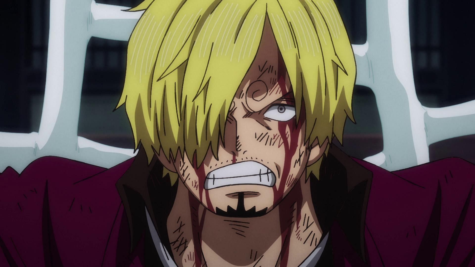 Sanji is seemingly injured after trying to oppose Saturn in One Piece chapter 1095 (Image via Toei Animation)