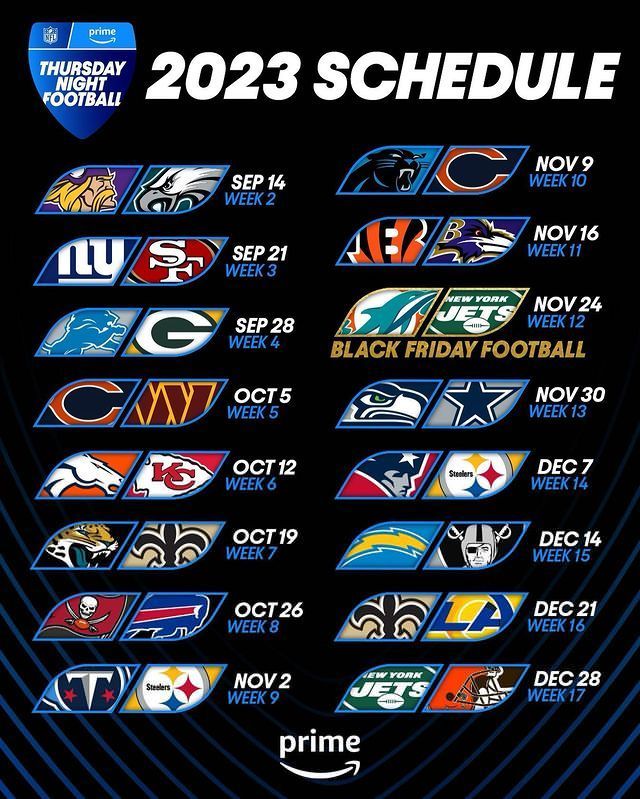 Thursday Night Football Schedule 202324