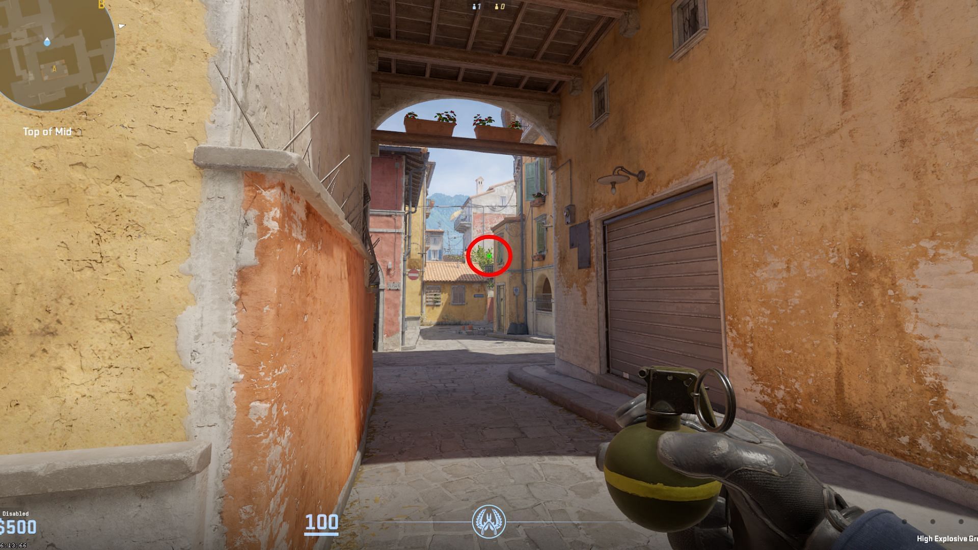 CT-Side grenade from Mid-Top (Image via Counter-Strike 2)