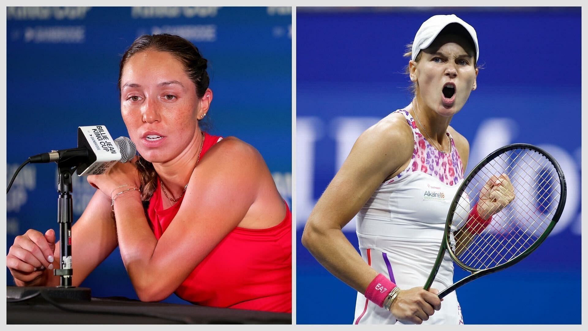 Jessica Pegula (L) and Veronika Kudermetova (R)