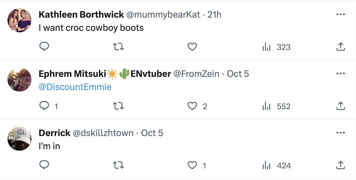 Social media users go gaga over the new cowboy boots: Details and reactions explored. (Image via Twitter)